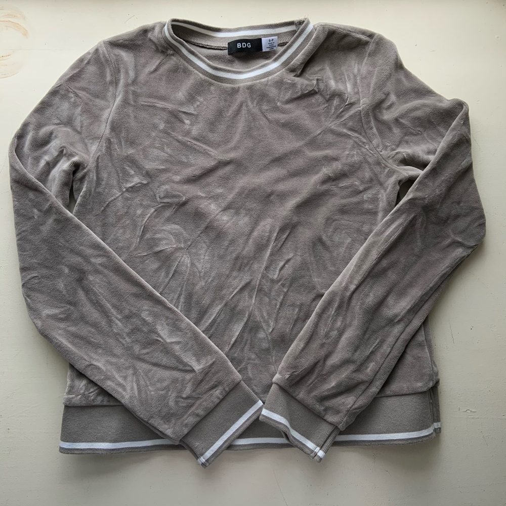 Urban outfitters Grey velvet sweatshirt